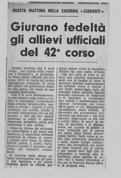 GIURAMENTO  42° CORSO AUC ASCOLI PICENO - 27 febb 1966 - parla la stampa